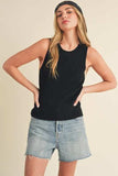 Aemi + Co Ribbed Round Neck Knit Tank - Trendsi - Flyclothing LLC