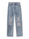 Distressed Raw Hem Jeans - Trendsi - Flyclothing LLC