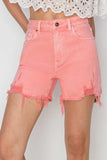 RISEN High Rise Distressed Denim Shorts - Trendsi - Flyclothing LLC