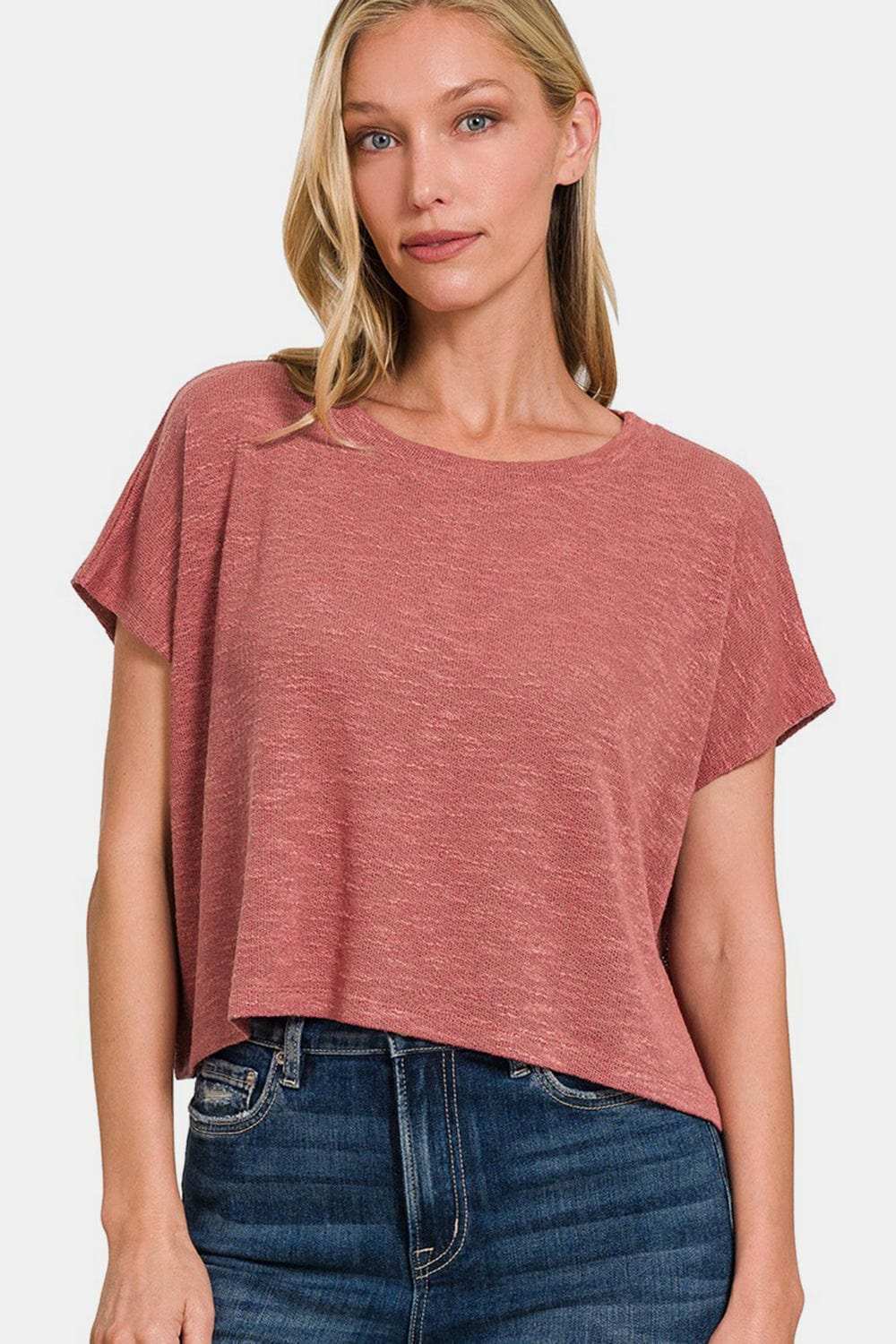 Zenana Round Neck Short Sleeve T-Shirt - Trendsi - Flyclothing LLC