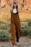 Double Take V-Neck Sleeveless Jumpsuit with Pocket - Trendsi - Flyclothing LLC