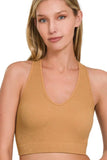 Zenana Seamless Ribbed Cropped Racerback Tank Top - Trendsi - Flyclothing LLC