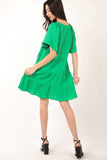VERY J Texture V-Neck Ruffled Tiered Dress - Trendsi - Flyclothing LLC