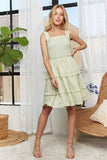 ADORA Smocked Ruffled Wide Strap Mini Dress - Trendsi - Flyclothing LLC