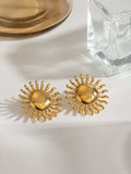 18K Gold-Plated Stainless Steel Sun Stud Earrings - Trendsi - Flyclothing LLC