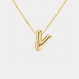 Gold-Plated Letter Pendant Necklace - Trendsi - Flyclothing LLC