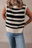 Color Block Round Neck Sweater Vest - Trendsi - Flyclothing LLC
