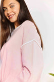 Angel Wings Contrast Detail Dropped Shoulder Knit Top - Trendsi - Flyclothing LLC