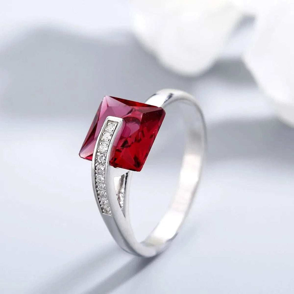 925 Sterling Silver Inlaid Zircon Ring - Trendsi - Flyclothing LLC