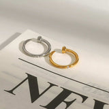 Stainless Steel Zircon Open Ring - Trendsi - Flyclothing LLC