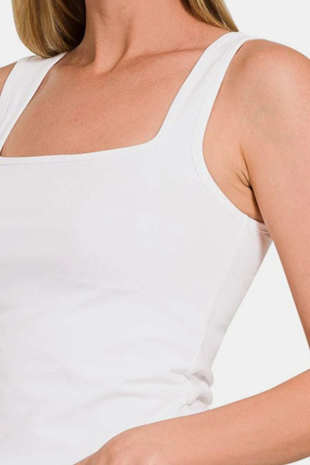 Zenana Square Neck Cropped Tank - Trendsi - Flyclothing LLC