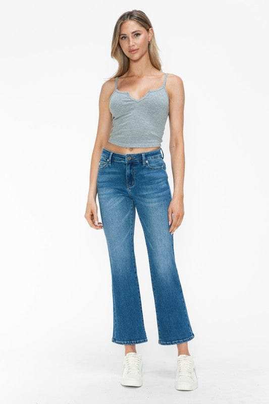 bytos Full Size Cat's Whiskers Mid Rise Ankle Jeans - Trendsi - Flyclothing LLC