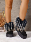Round Toe Platform Boots - Trendsi - Flyclothing LLC