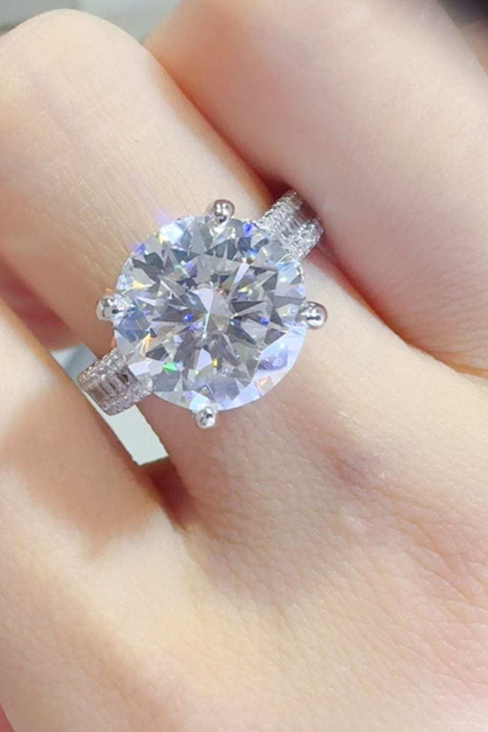 5 Carat Moissanite 925 Sterling Silver Ring - Trendsi - Flyclothing LLC