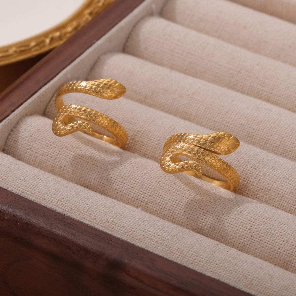 Titanium Steel Snake Shape Bypass Ring - Trendsi - Flyclothing LLC