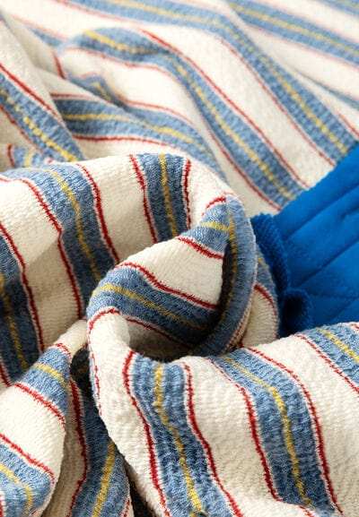 Striped Johnny Collar Long Sleeve Sweatshirt - Trendsi - Flyclothing LLC