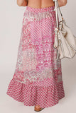 Printed Tassel Drawstring High Waist Maxi Skirt - Trendsi - Flyclothing LLC
