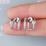 Moissanite 925 Sterling Silver Earrings - Trendsi - Flyclothing LLC