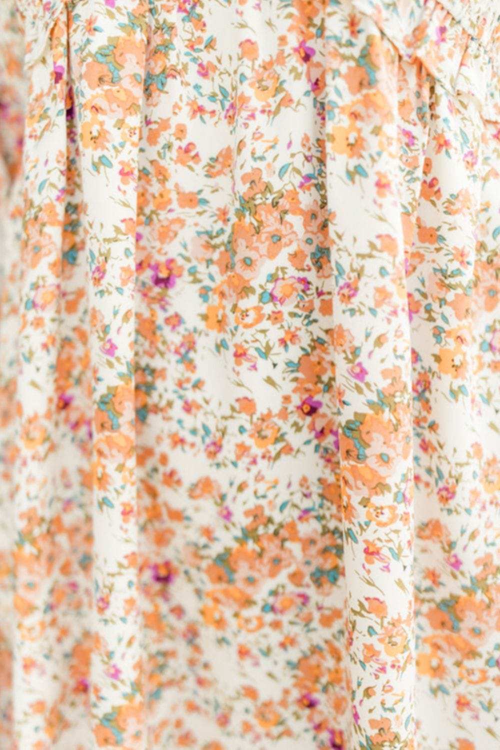 Printed V-Neck Balloon Sleeve Mini Dress - Trendsi - Flyclothing LLC