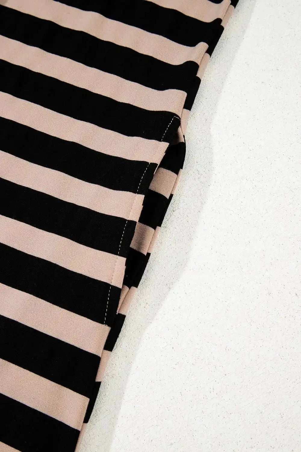 Stripe Casual Round Neck Tee Dress with Pockets - Trendsi - Flyclothing LLC