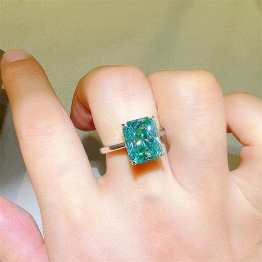 2 Carat 925 Sterling Silver Moissanite Rectangle Shape Ring - Trendsi - Flyclothing LLC