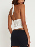 Lace Detail Halter Neck Tank - Trendsi - Flyclothing LLC