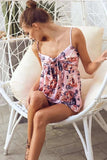 BiBi Floral Printed Jersey Knit with Tie Ribbon Front - Trendsi - Flyclothing LLC