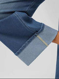 High Rise Rolled Straight Leg Jeans - Trendsi - Flyclothing LLC