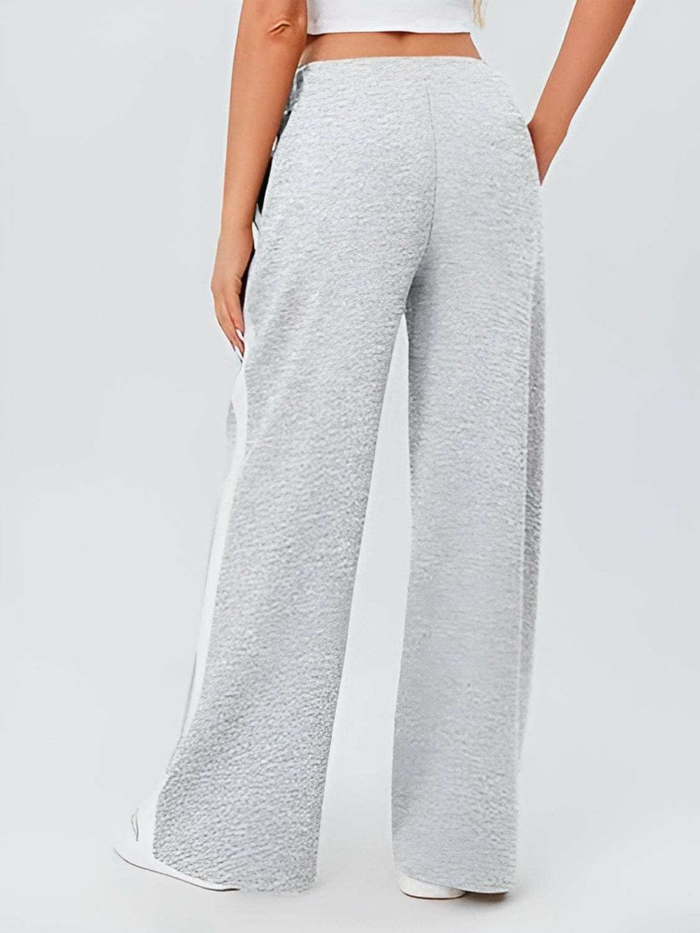 Side Striped Wide Leg Pants - Trendsi - Flyclothing LLC
