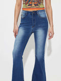 Mid-Rise Waist Bootcut Jeans - Trendsi - Flyclothing LLC
