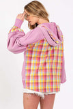 SAGE + FIG Full Size Plaid Print Washed Hoodie - Trendsi - Flyclothing LLC