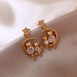 18K Gold-Plated Dangle Earrings - Trendsi - Flyclothing LLC