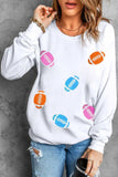 Football Round Neck Long Sleeve Sweatshirt - Trendsi - Flyclothing LLC
