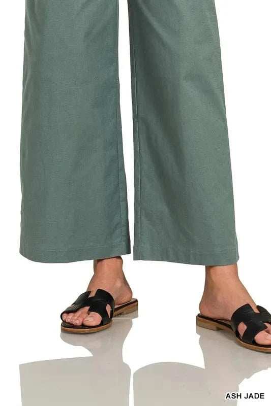 Zenana Woven Knot Strap Overalls - Trendsi - Flyclothing LLC