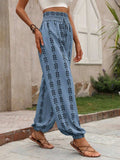 Tied Printed High Waist Pants - Trendsi - Flyclothing LLC