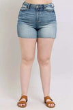 Judy Blue Full Size High Waist Star Seam Detail Denim Shorts Plus Size - Trendsi - Flyclothing LLC