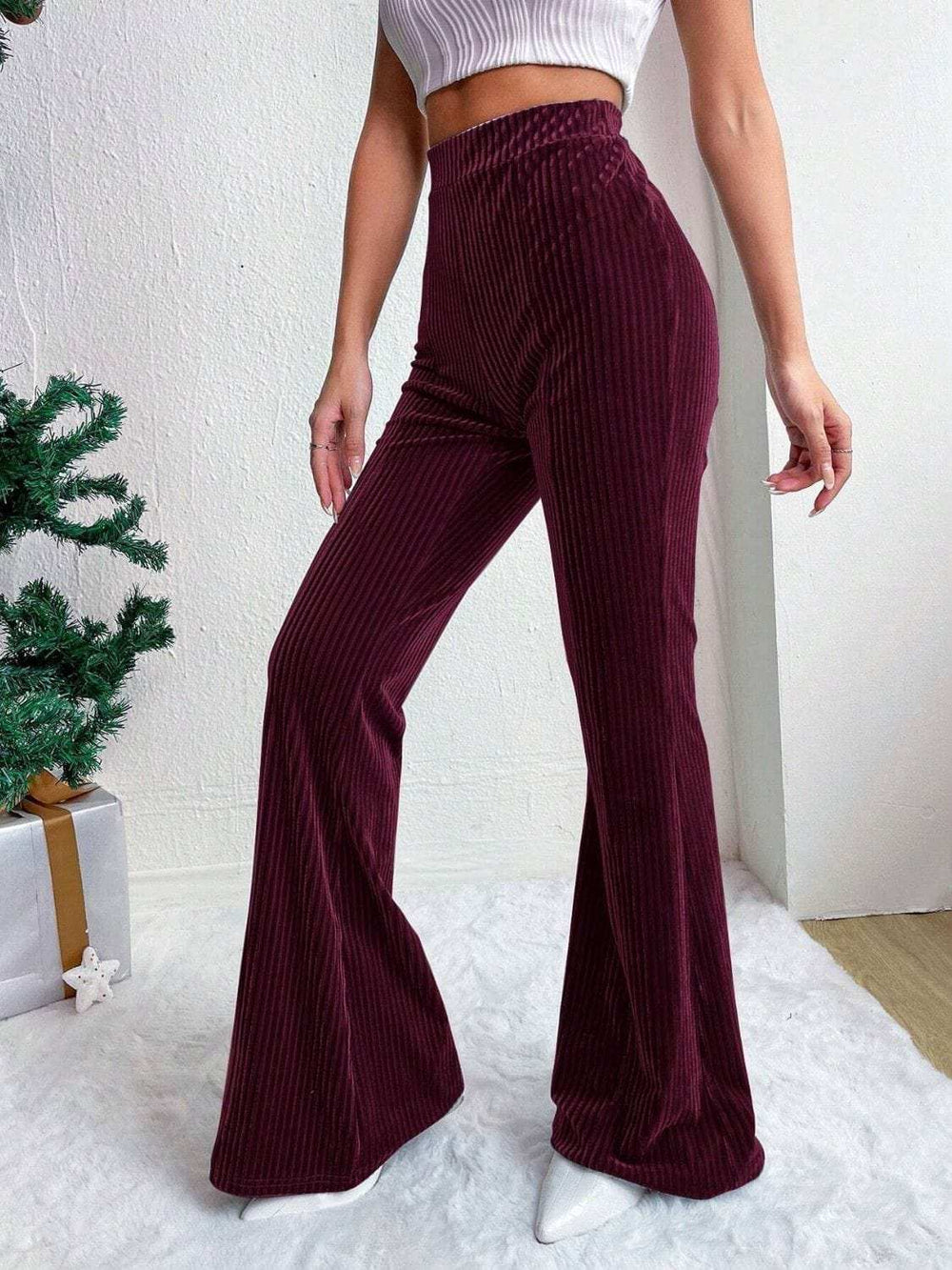 High Waist Flare Pants - Trendsi - Flyclothing LLC