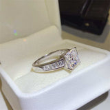 3 Carat Moissanite 925 Sterling Silver Square Shape Ring - Trendsi - Flyclothing LLC