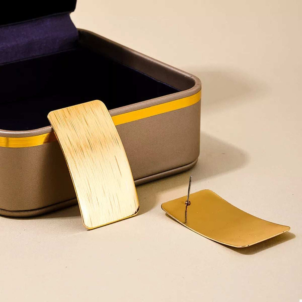18K Gold-Plated Rectangle Earrings - Trendsi - Flyclothing LLC