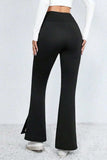 Slit High Waist Bootcut Pants - Trendsi - Flyclothing LLC