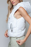 Snobbish Zip Up Quilted Hooded Vest - Trendsi - Flyclothing LLC