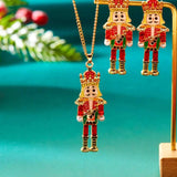 Christmas 18K Gold-Plated Nutcracker Pendant Necklace - Trendsi - Flyclothing LLC