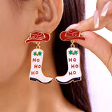 Christmas Cowboy Boots Earrings - Trendsi - Flyclothing LLC