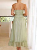 Devine Frill Ruffled Hem Midi Cami Dress - Trendsi - Flyclothing LLC