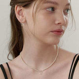 Copper Pearls Bow Necklace - Trendsi - Flyclothing LLC