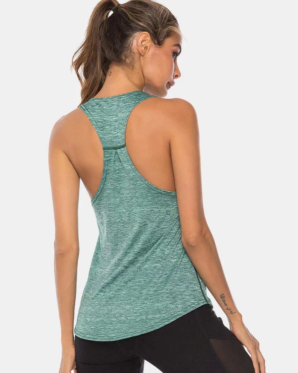 Full Size Scoop Neck Wide Strap Active Tank - Trendsi - Flyclothing LLC