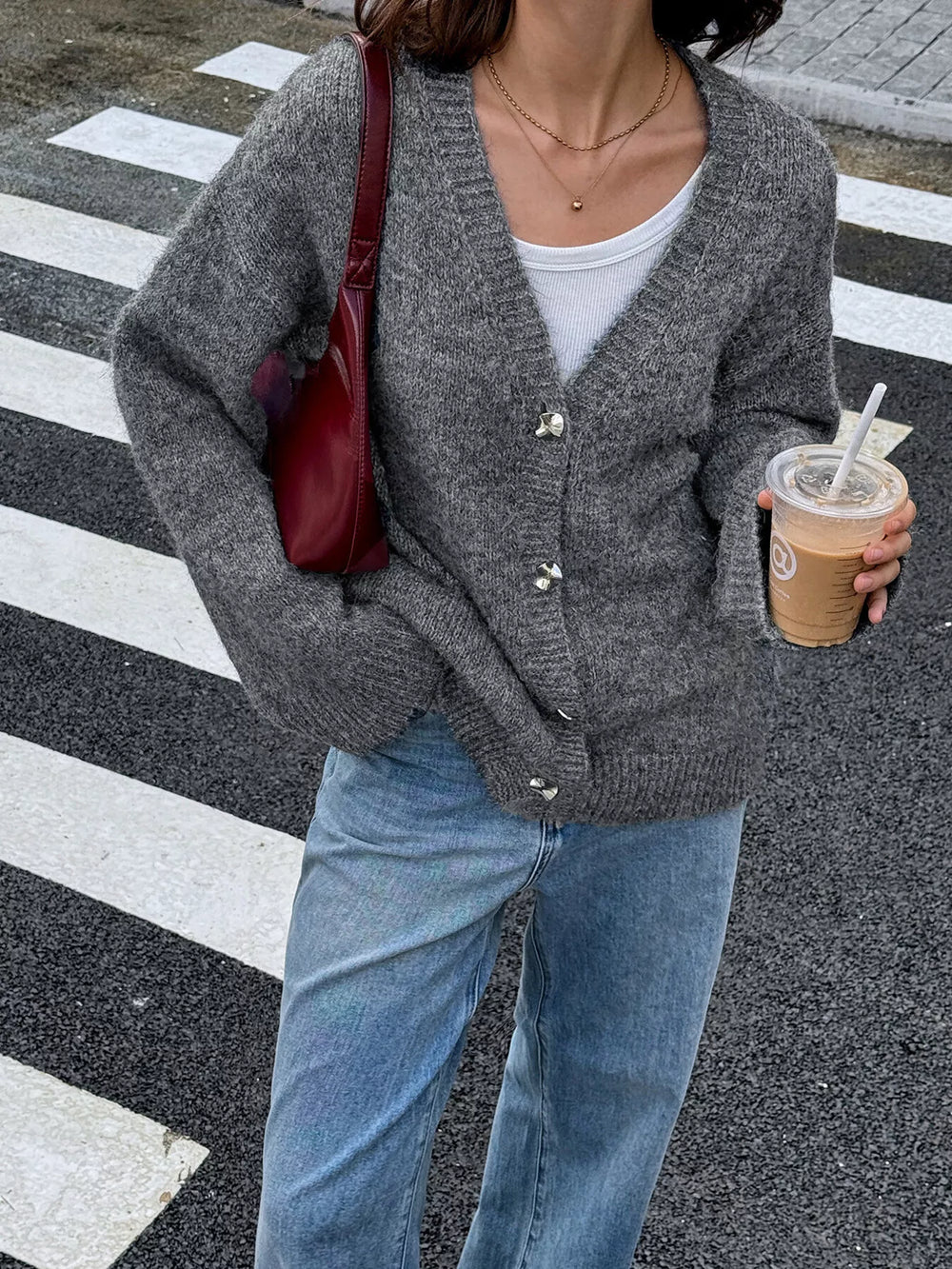 Button-Down Knit Cardigan - Trendsi - Flyclothing LLC