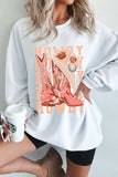 Boots Graphic Round Neck Long Sleeve Sweatshirt - Trendsi - Flyclothing LLC