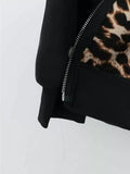 Hooded Leopard Lined Zip-Up Outerwear - Trendsi - Flyclothing LLC