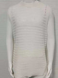 Men's Round Neck Hollow Out Sleeveless Knit Top - Trendsi - Flyclothing LLC